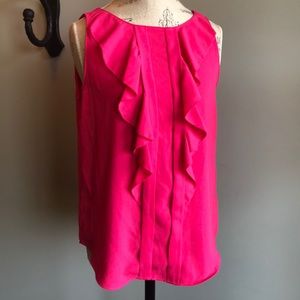 Hot Pink ruffle blouse